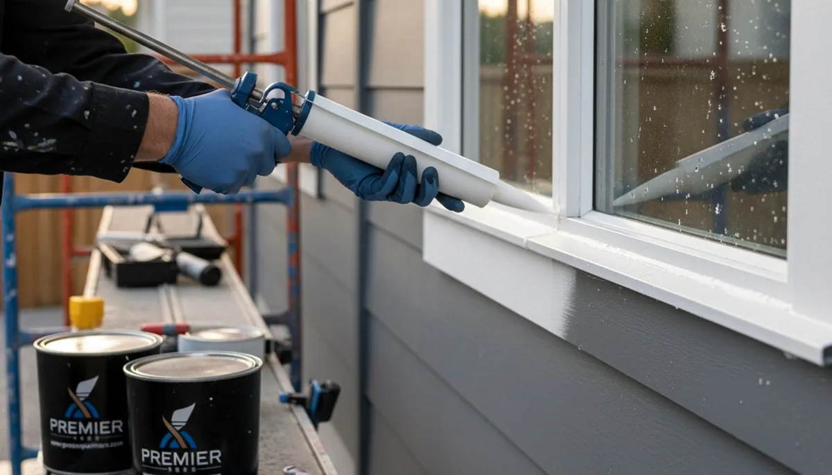 Professional caulking and sealing on Fort Worth, TX home exterior by expert house painters